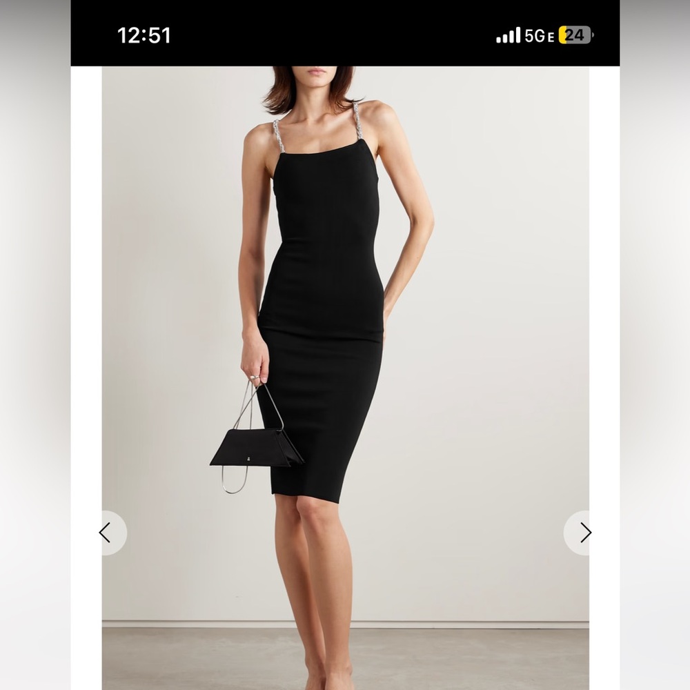 Alice and Olivia valda crystal-embellished stretch ponte dress